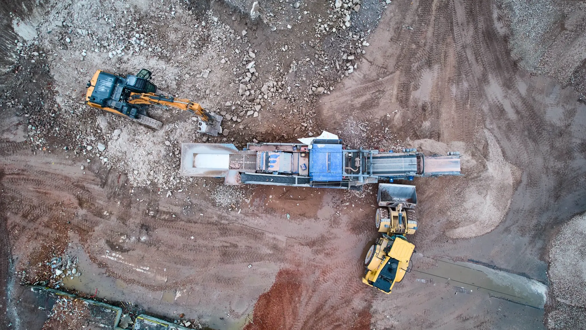 Brecheranlage auf der Baustelle
