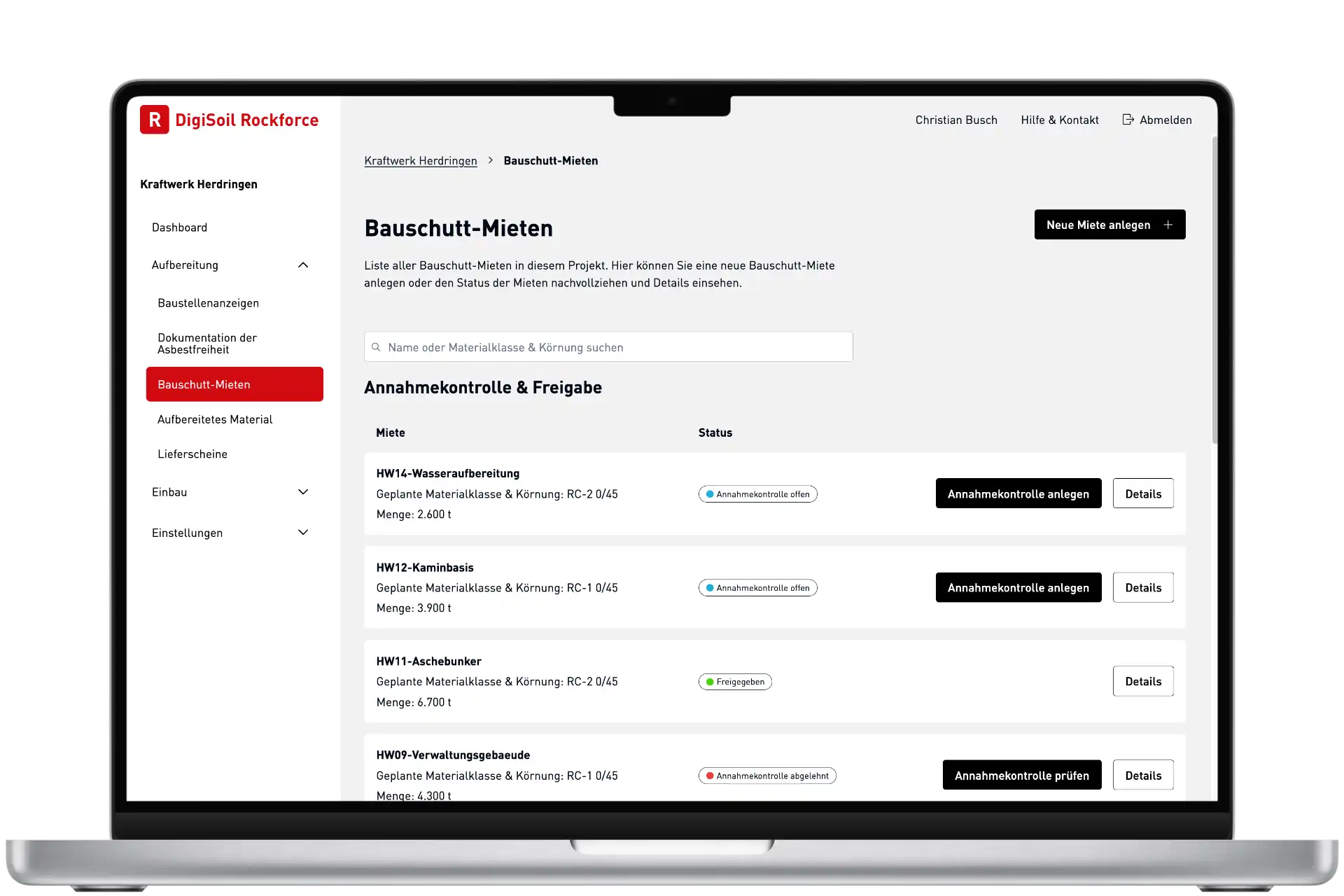Rockforce App – digitale Dokumentation auf der Baustelle
